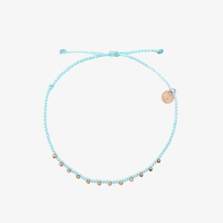 Jewelry * | Discount Pura Vida Bracelets Best Sellers Rose Gold Stitched Beaded Anklet