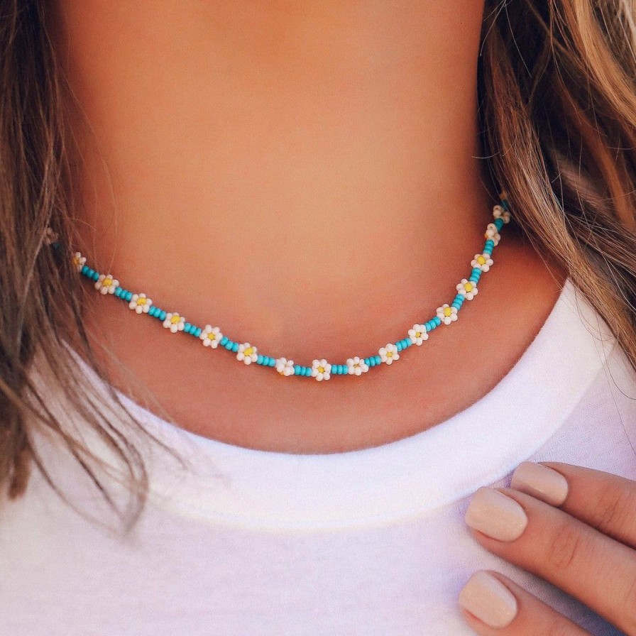 Jewelry * | Top 10 Pura Vida Bracelets Best Sellers Daisy Seed Bead Choker