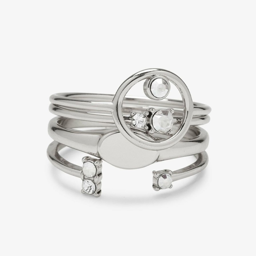 Jewelry * | Promo Pura Vida Bracelets Best Sellers Crystal Sky Ring Stack