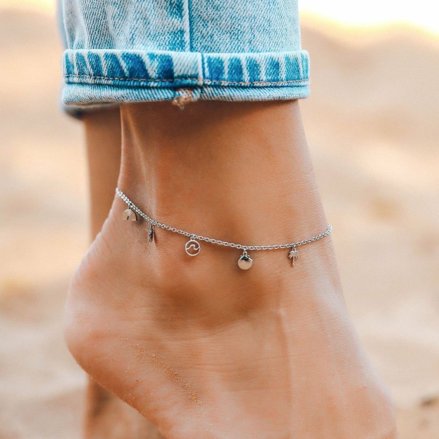 Jewelry * | Buy Pura Vida Bracelets Maui Charms Anklet