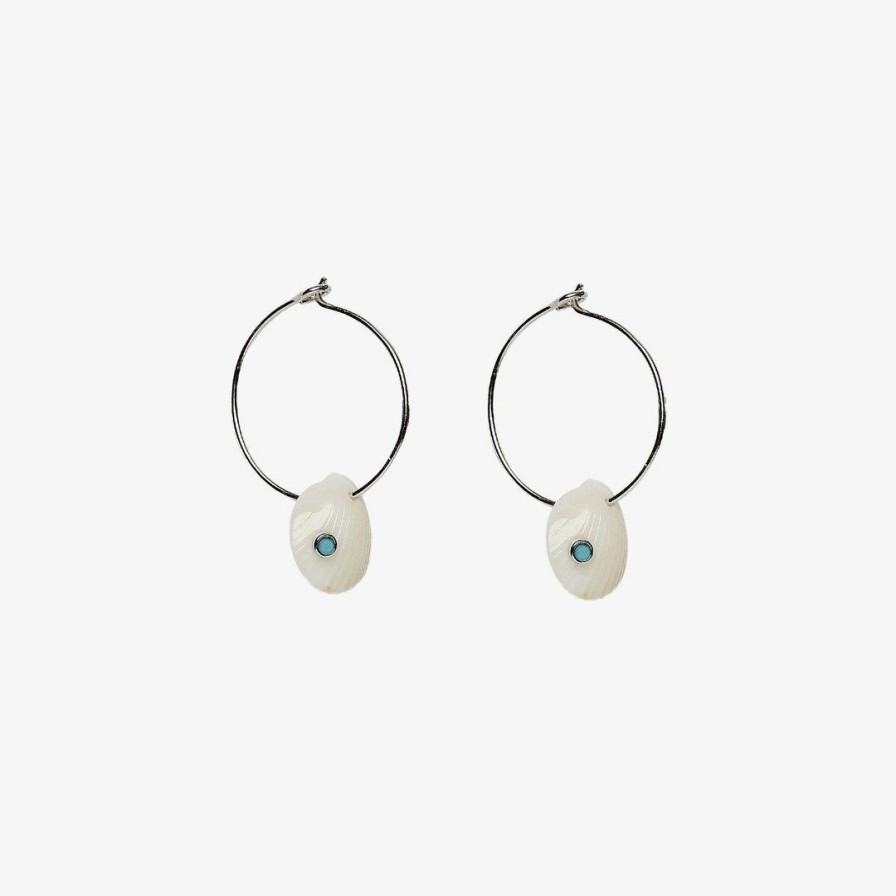 Jewelry * | Promo Spring 2021 Real Shell Hoop Earrings