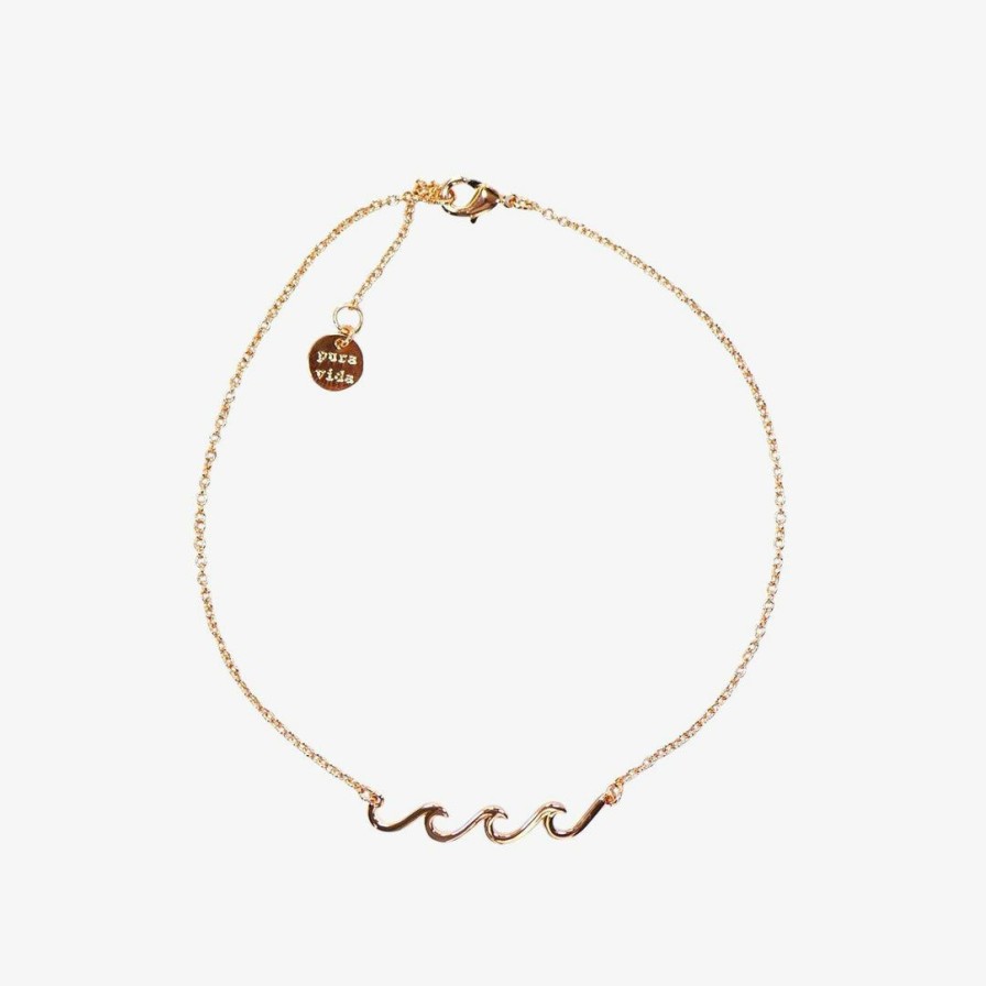 Jewelry * | Budget Pura Vida Bracelets Best Sellers Delicate Wave Anklet