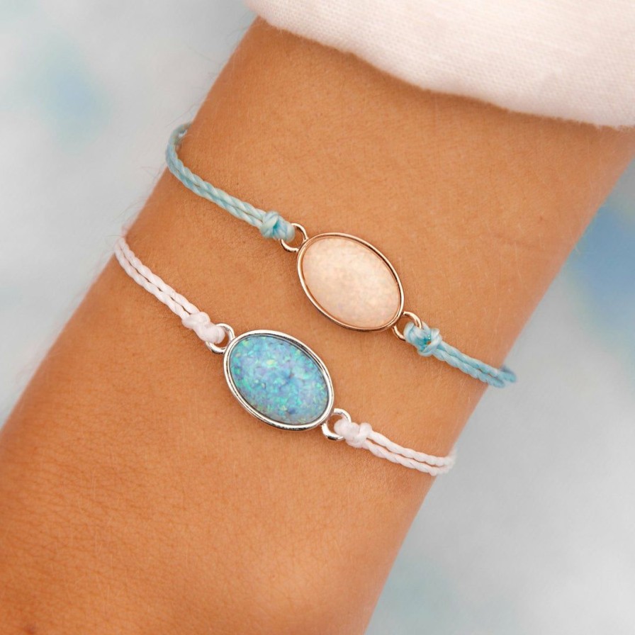 Jewelry * | Coupon Pura Vida Bracelets Opal Charm White