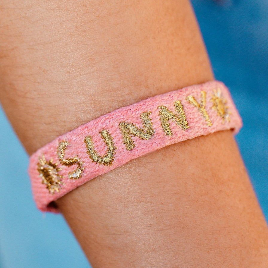 Jewelry * | Discount Pura Vida Bracelets Best Sellers Metallic Sunny Woven Word Bracelet