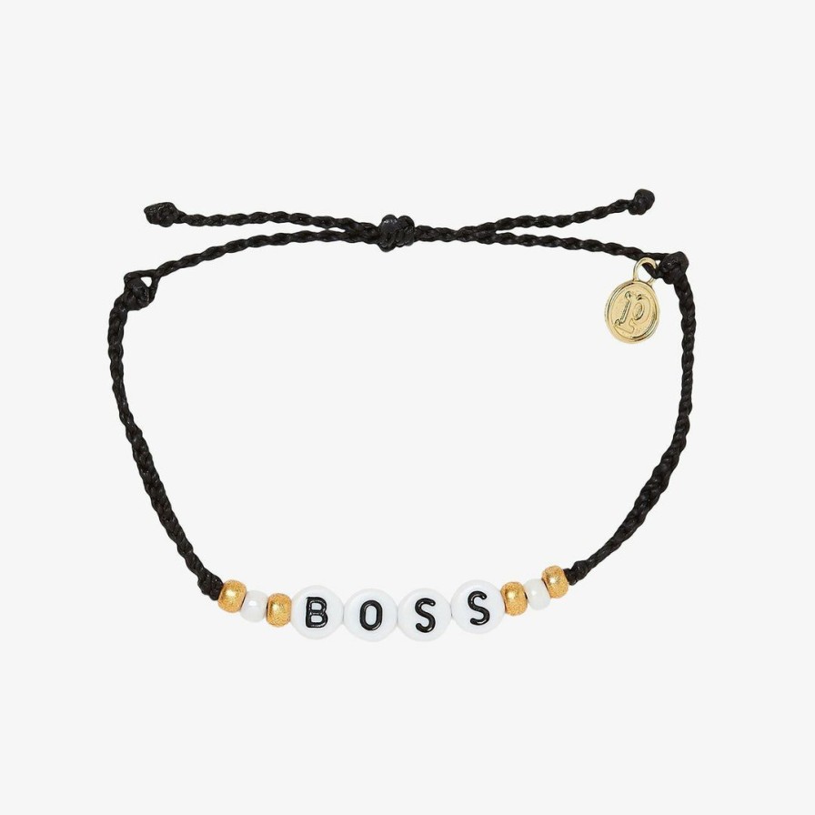 Jewelry * | Cheap Pura Vida Bracelets Boss Alphabet Bead Bracelet