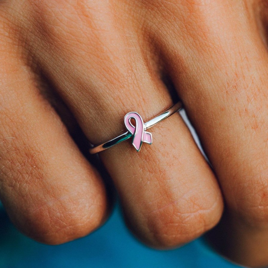 Jewelry * | Flash Sale Charity Breast Cancer Awareness Ring