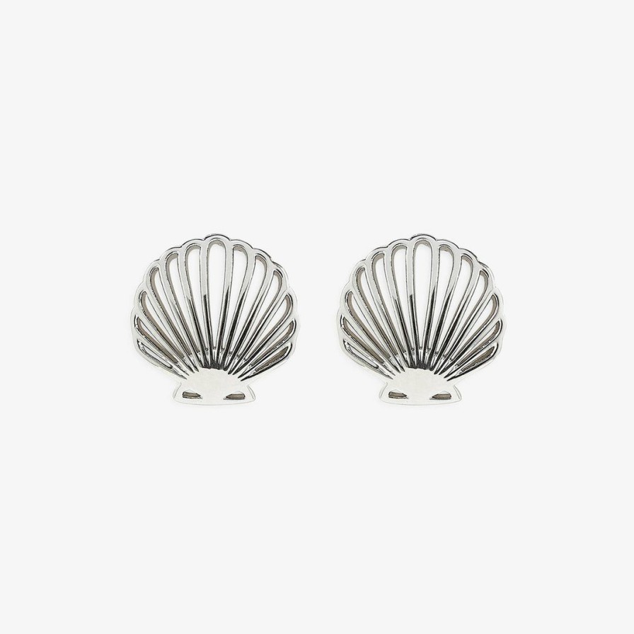 Jewelry * | Cheap Pura Vida Bracelets Delicate Shell Stud Earrings