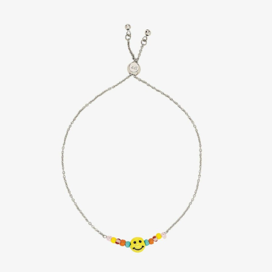 Jewelry * | Deals Spring 2021 Best Sellers Happy Face Slider Bracelet