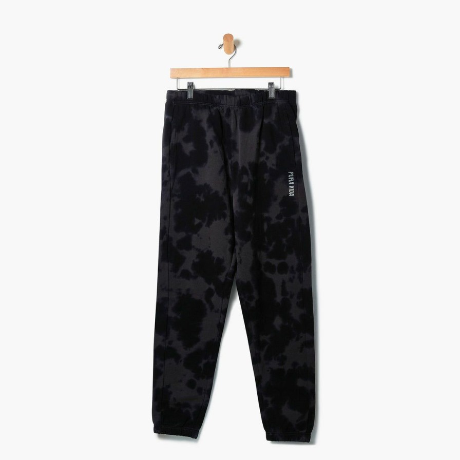 Clothing * | Cheapest Pura Vida Bracelets Clothing Palm Trees Sweatpants Black Tie-Dye