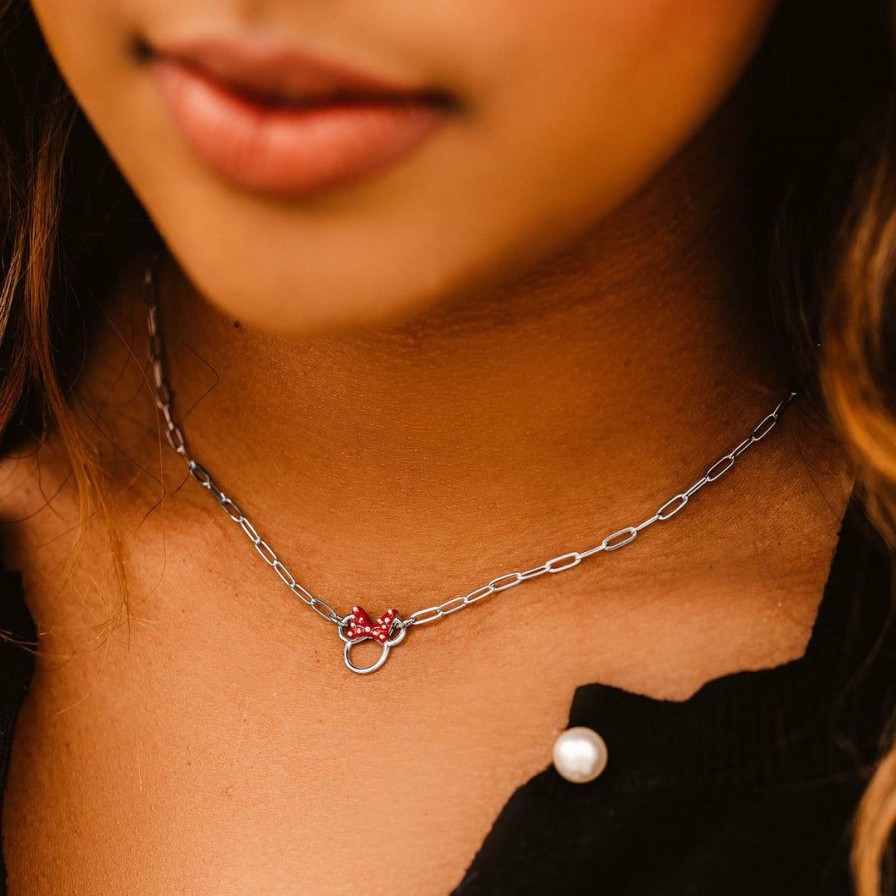 Jewelry * | Outlet Disney Collection Disney Minnie Mouse Paperclip Chain Choker