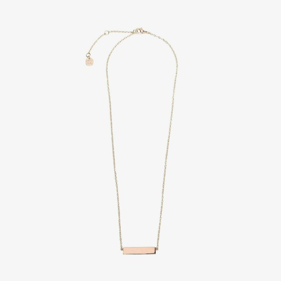 Jewelry * | Best Reviews Of Pura Vida Bracelets Trending On Tiktok Engravable Bar Necklace