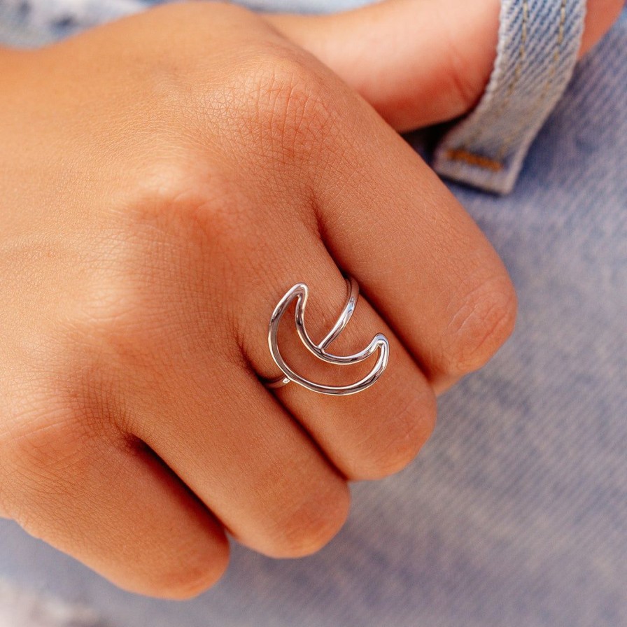 Jewelry * | Best Reviews Of Pura Vida Bracelets Oversized Crescent Ring