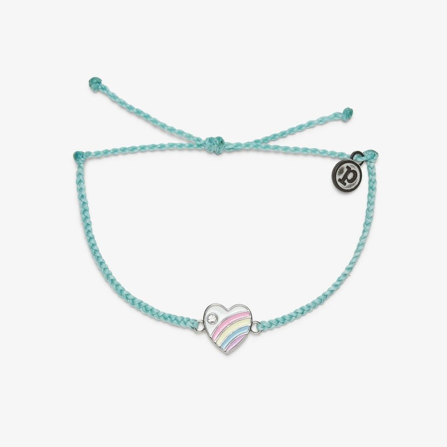 Jewelry * | Best Deal Pura Vida Bracelets Pastel Vintage Heart Charm Bracelet