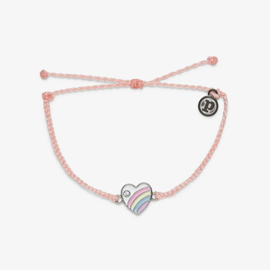 Jewelry * | Best Deal Pura Vida Bracelets Pastel Vintage Heart Charm Bracelet