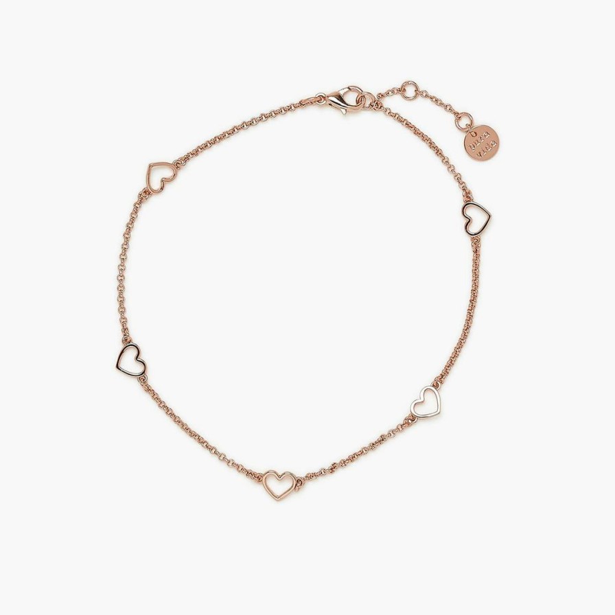 Jewelry * | Brand New Pura Vida Bracelets Best Sellers Dainty Hearts Anklet