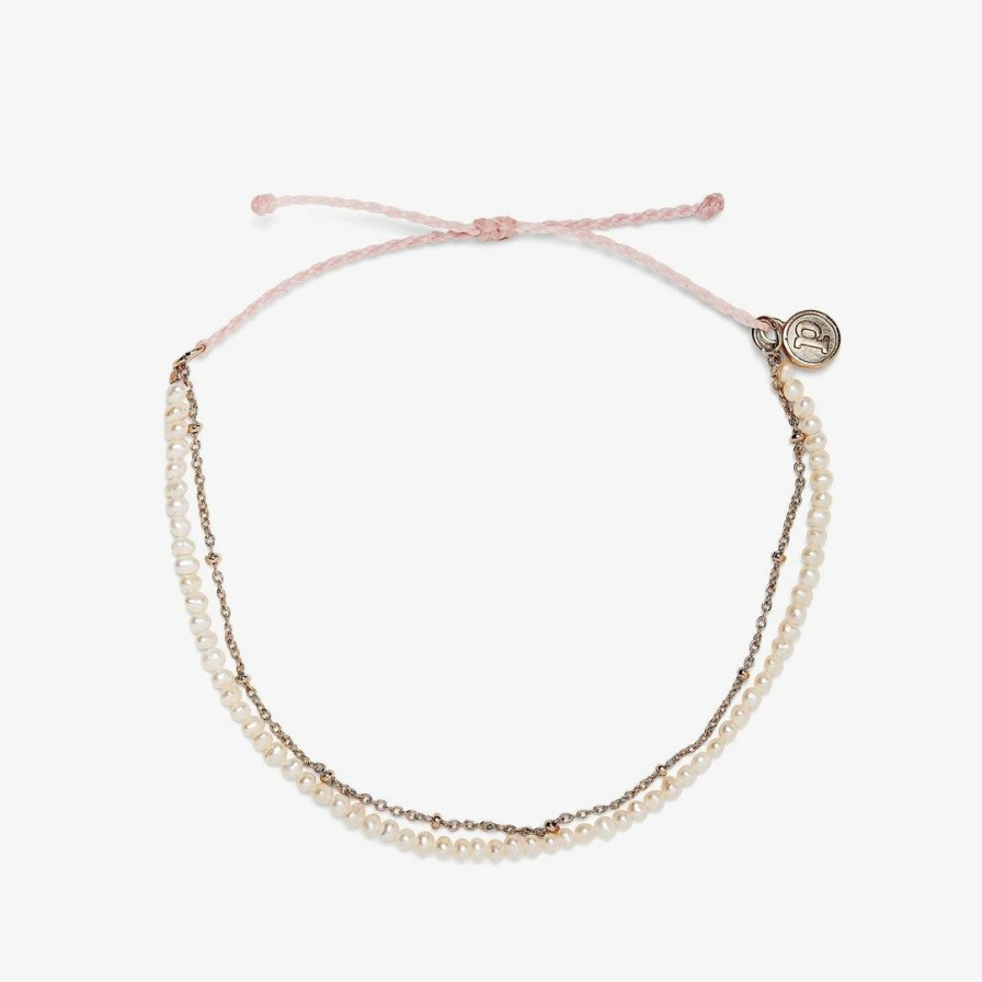 Jewelry * | Best Reviews Of Pura Vida Bracelets Bitty Pearl Chain Anklet