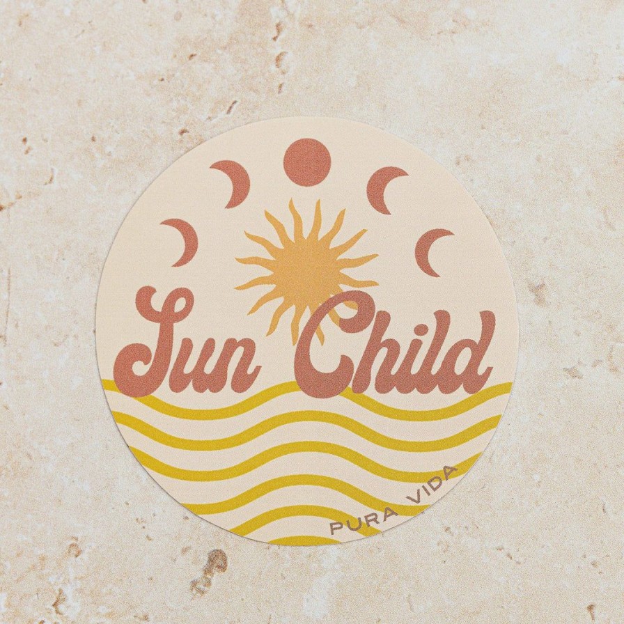 Accessories * | Best Deal Pura Vida Bracelets Sun Child Sticker Best Sellers