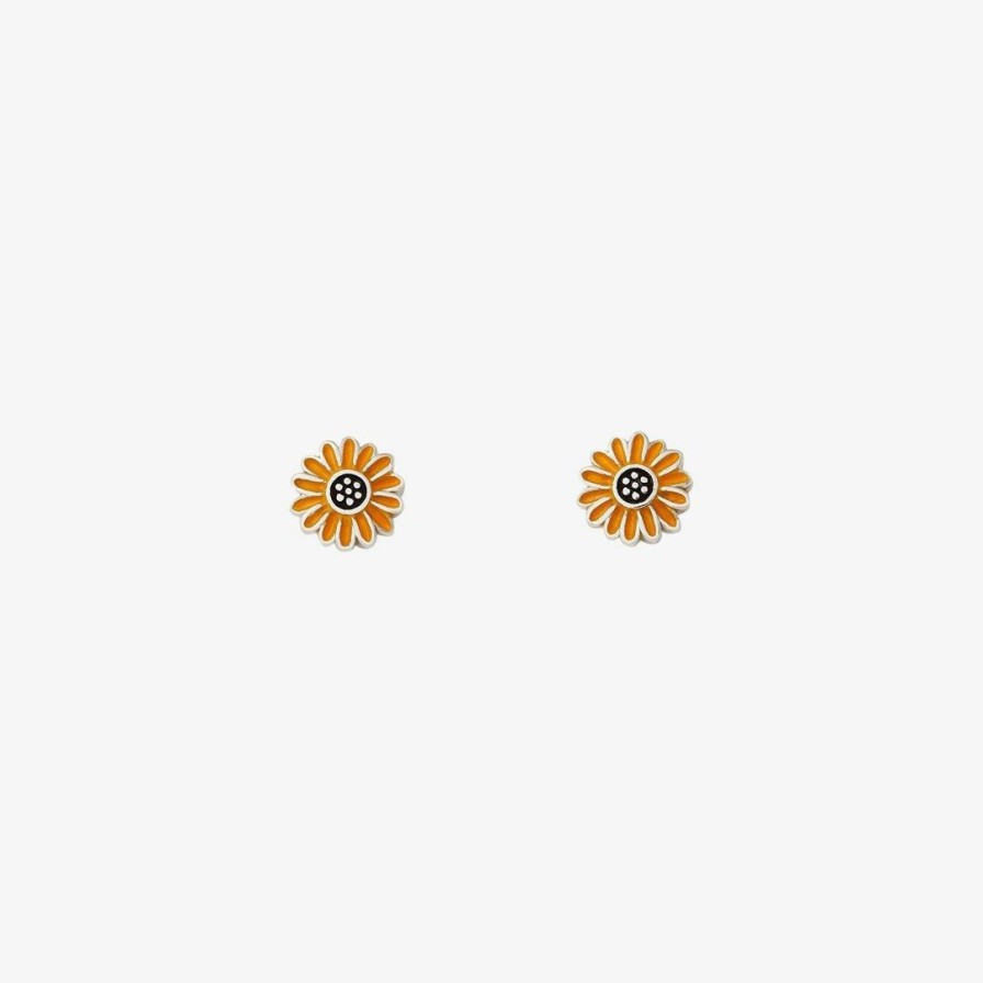 Jewelry * | Discount Spring 2020 Enamel Sunflower Stud Earrings