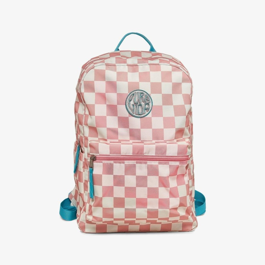 Accessories * | Best Pirce Pura Vida Bracelets Pink Checkered Classic Backpack