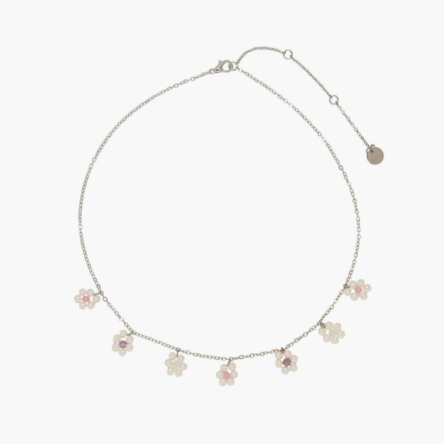 Jewelry * | Brand New Pura Vida Bracelets Bitty Pearl Flower Choker Best Sellers