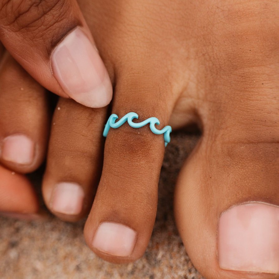 Jewelry * | Deals Pura Vida Bracelets Best Sellers Enamel Delicate Wave Toe Ring