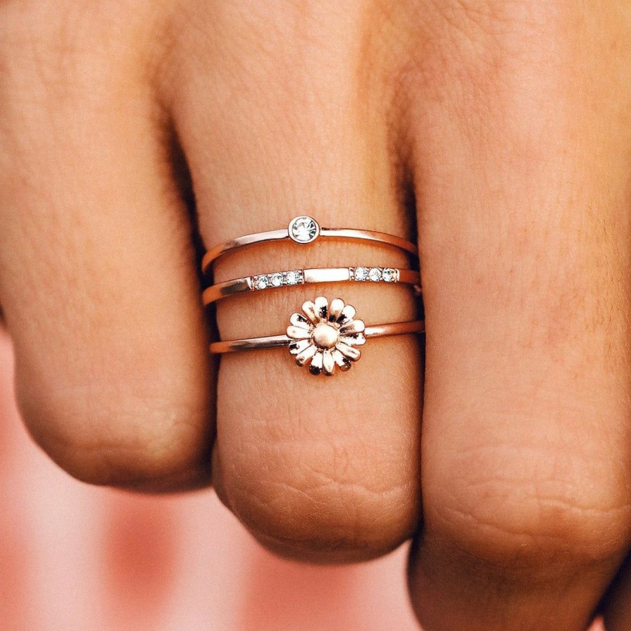 Jewelry * | Top 10 Spring 2021 Daisy Pickin' Ring Stack Best Sellers