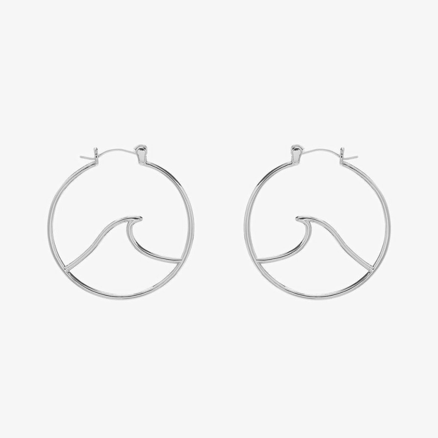 Jewelry * | Buy Pura Vida Bracelets Large Wave Hoop Earrings