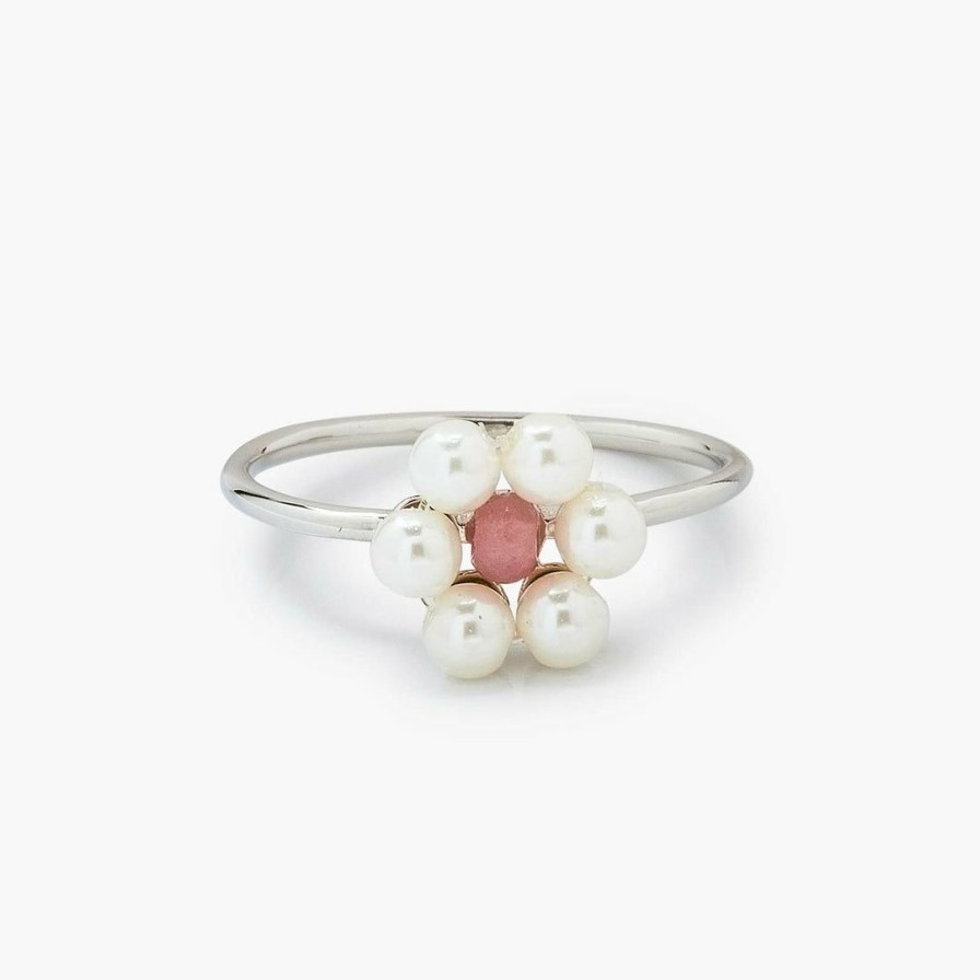 Jewelry * | Best Reviews Of Pura Vida Bracelets Best Sellers Bitty Pearl Flower Ring