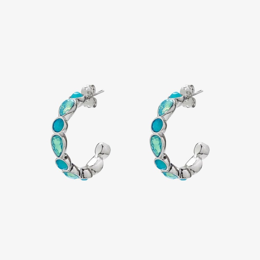 Jewelry * | Cheapest Pura Vida Bracelets Delicate Gemstone Hoop Earrings