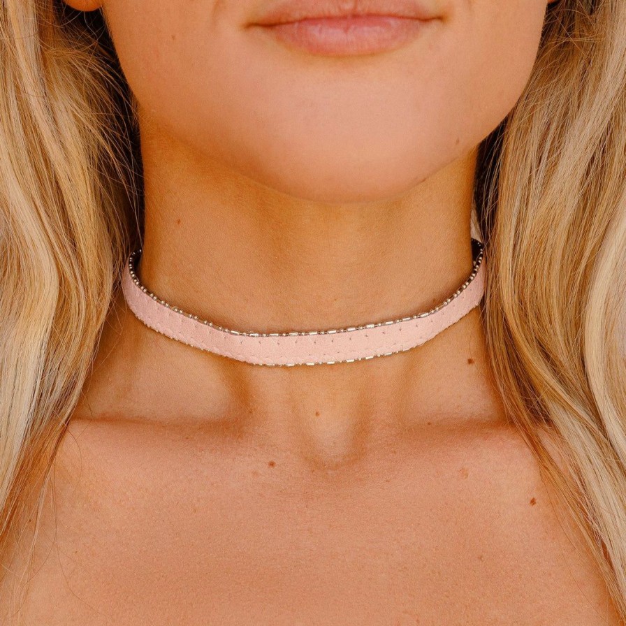 Jewelry * | Outlet Pura Vida Bracelets Pretty In Pink Choker Best Sellers