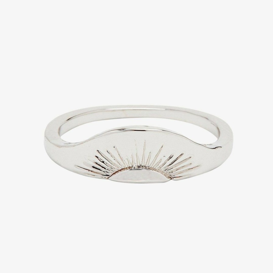 Jewelry * | Brand New Pura Vida Bracelets Rising Sun Ring Best Sellers Silver