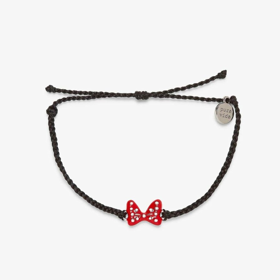 Jewelry * | Top 10 Disney Minnie Mouse Red Enamel Bow Charm Bracelet Disney Collection