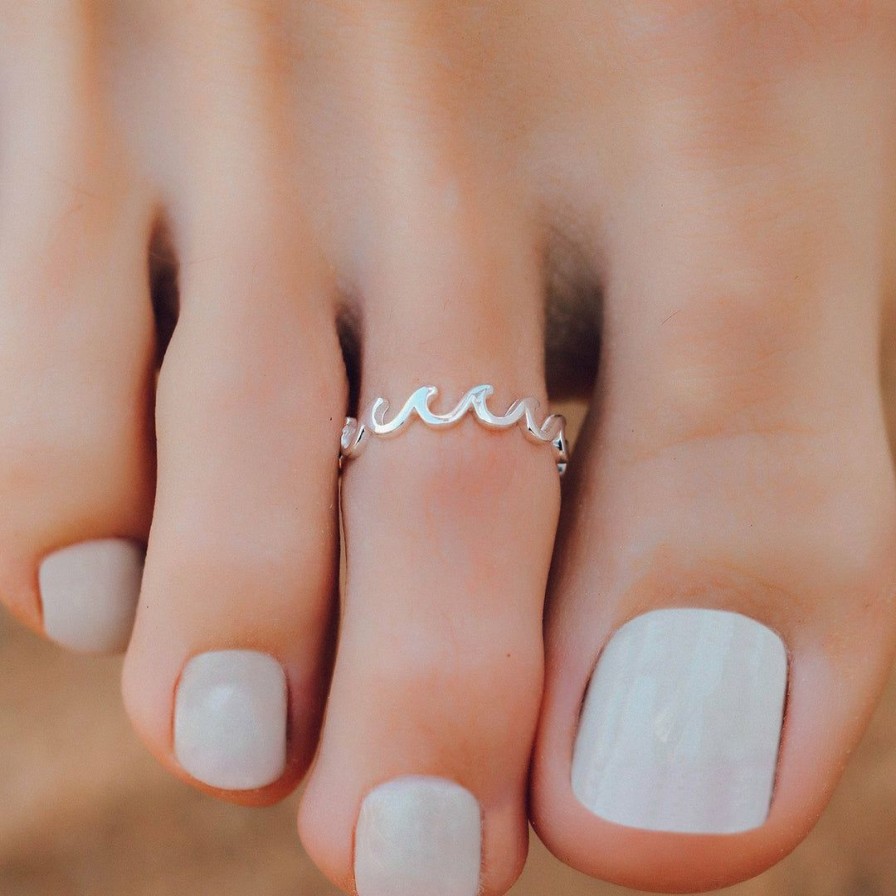 Jewelry * | Best Reviews Of Pura Vida Bracelets Wave Band Toe Ring