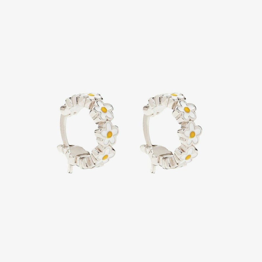 Jewelry * | Wholesale Spring 2021 Painted Blooms Hoop Earrings