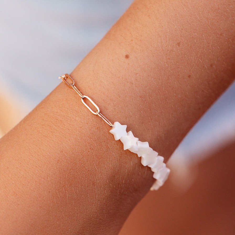 Jewelry * | Best Reviews Of Pura Vida Bracelets Best Sellers Glowing Star Bead & Chain Bracelet