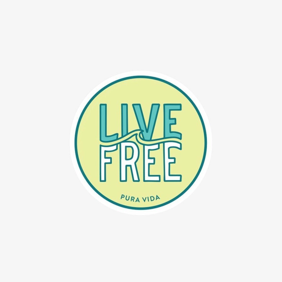 Accessories * | Deals Pura Vida Bracelets Pv Live Free Sticker Best Sellers