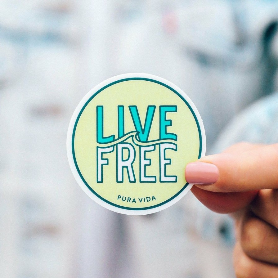 Accessories * | Deals Pura Vida Bracelets Pv Live Free Sticker Best Sellers