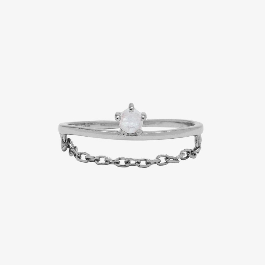 Jewelry * | Best Reviews Of Spring 2021 Stone Chain Ring Best Sellers