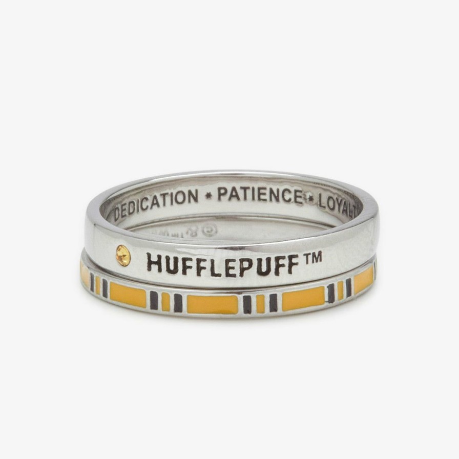 Jewelry * | Coupon Harry Potter Hufflepuff House Ring Stack