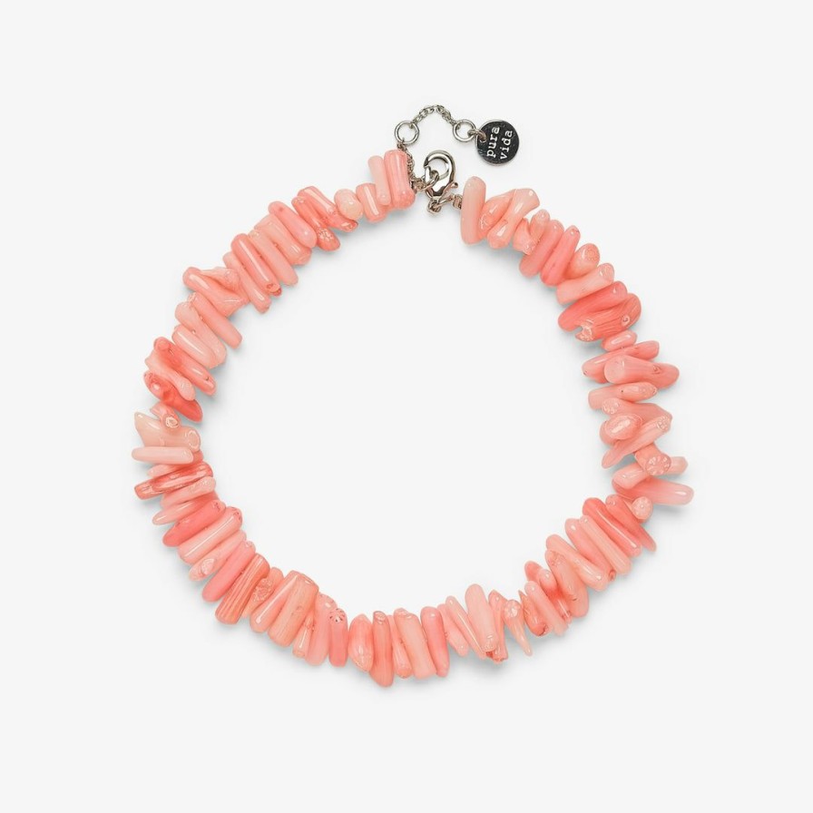 Jewelry * | Best Reviews Of Pura Vida Bracelets Pink Coral Chain Anklet Best Sellers