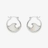 Jewelry * | Best Pirce Pura Vida Bracelets Mother Of Pearl Mini Wave Hoop Earrings Best Sellers