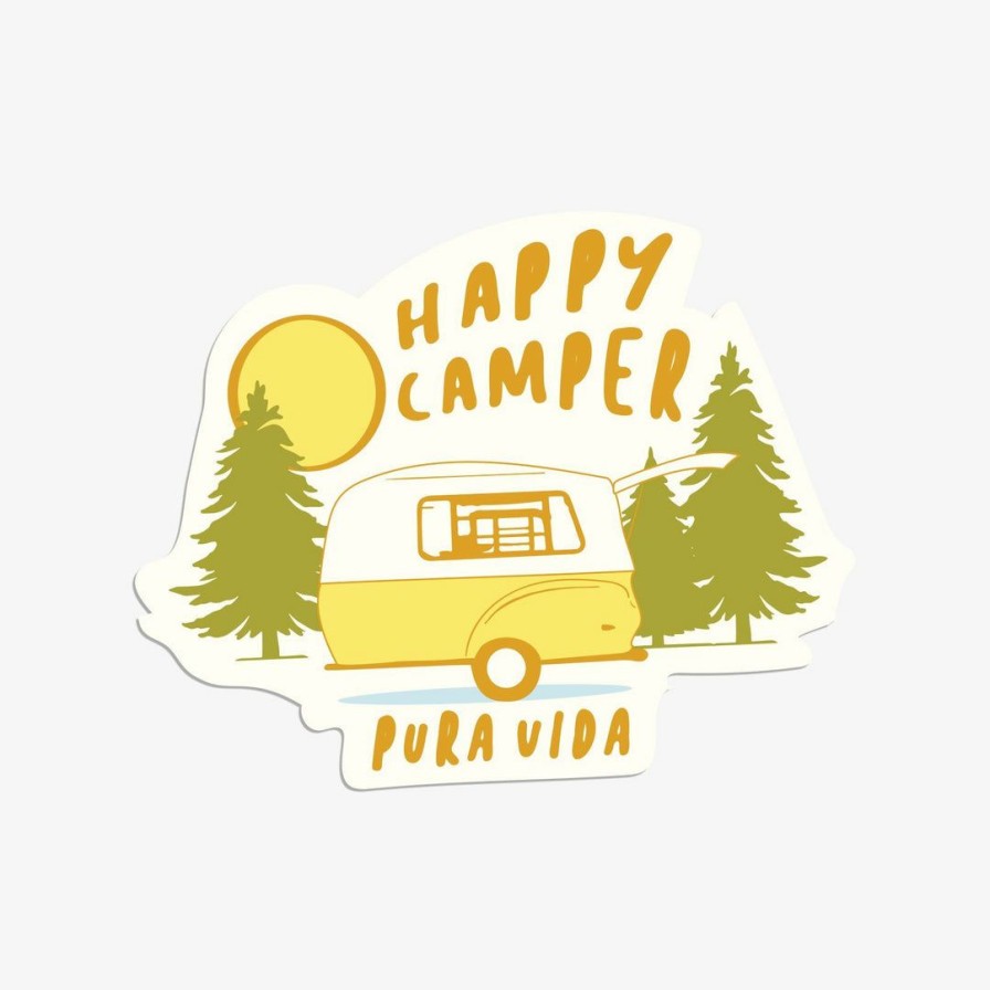 Accessories * | Best Deal Pura Vida Bracelets Pv Happy Camper Sticker Best Sellers