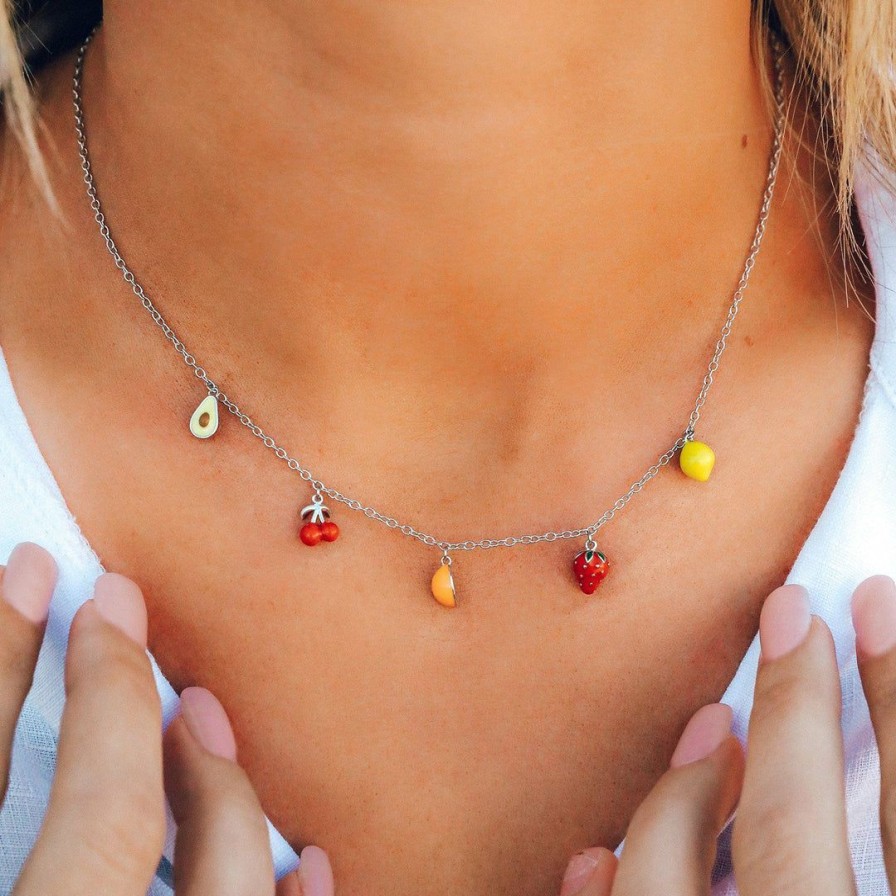 Jewelry * | Promo Spring 2021 Best Sellers Fruit Charms Choker