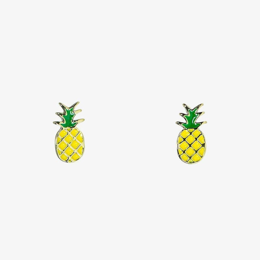 Jewelry * | Best Pirce Pura Vida Bracelets Pineapple Stud Earrings Best Sellers