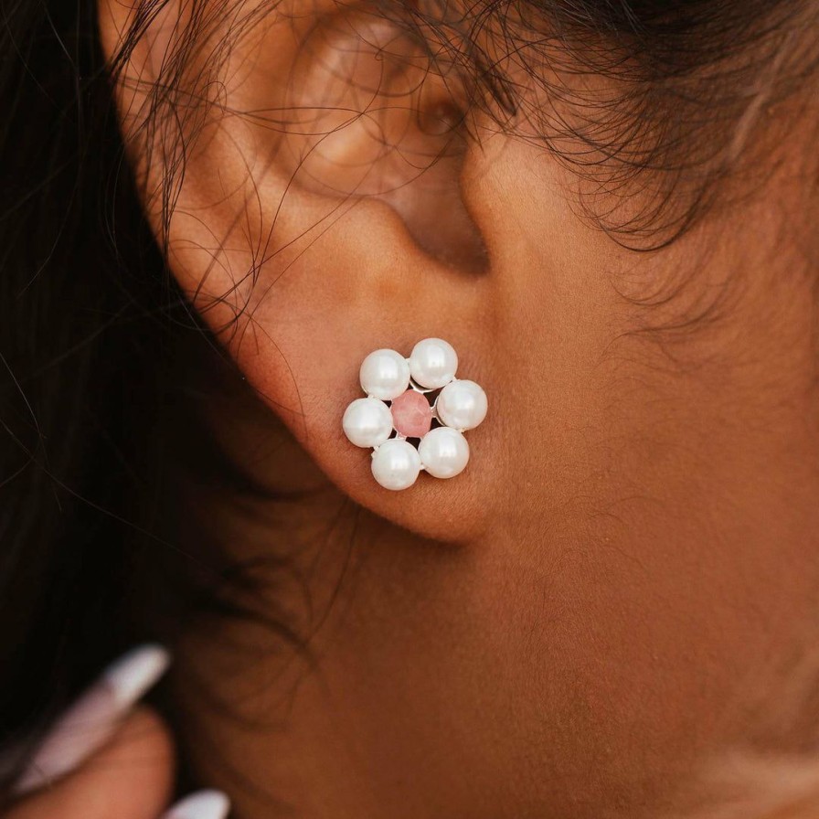 Jewelry * | New Pura Vida Bracelets Best Sellers Bitty Pearl Flower Stud Earrings