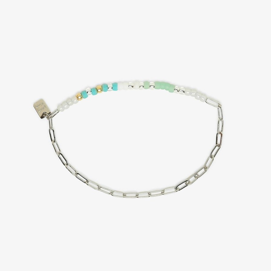 Jewelry * | Best Reviews Of Pura Vida Bracelets Seabright Stretch Bead & Chain Bracelet