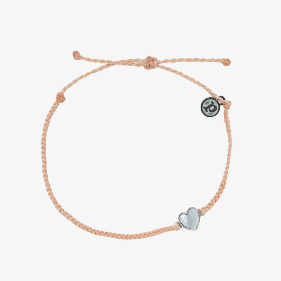 Jewelry * | Promo Pura Vida Bracelets Heart Of Pearl Anklet