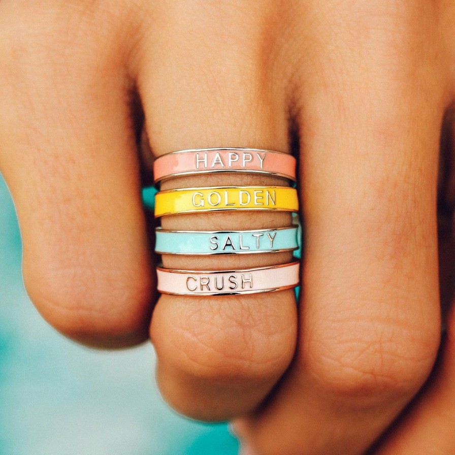 Jewelry * | Hot Sale Spring 2021 Best Sellers Salty Enamel Word Ring