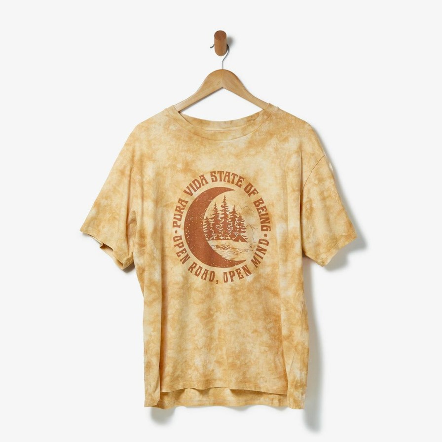 Clothing * | Outlet Pura Vida Bracelets State Of Being Tee Caramel Tie-Dye