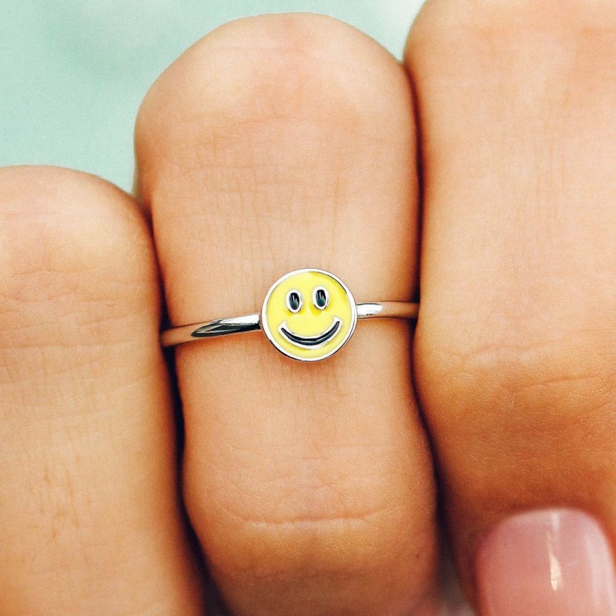 Jewelry * | Hot Sale Spring 2021 Trending On Tiktok Happy Face Ring